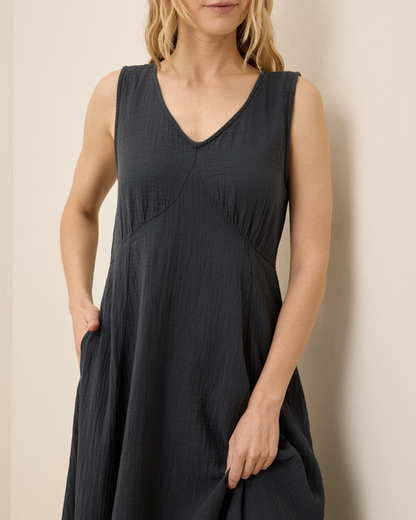 Vestido de linho solto para mulher