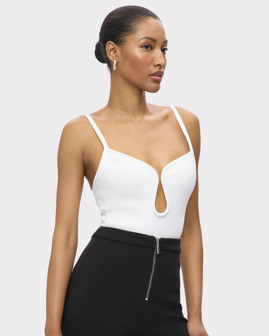 Body Sem Mangas com Decote em Forma de Coração