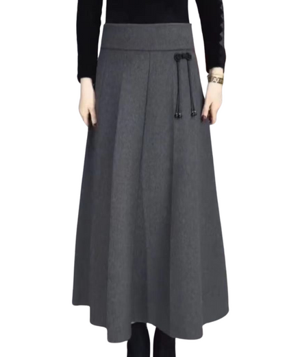 Saia Comprida Larga para Mulher com Bainha de 8 Pregas