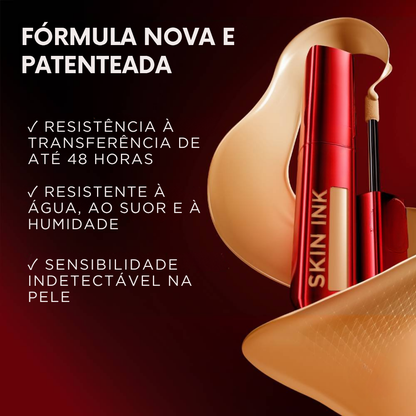 Base de maquilhagem que cuida da sua pele e dura 48 horas sem manchar (EM PROMOÇÃO 2X1)