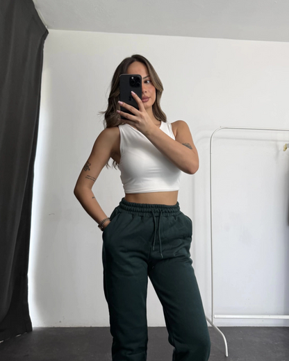 Calças desportivas para mulher com ajuste elástico