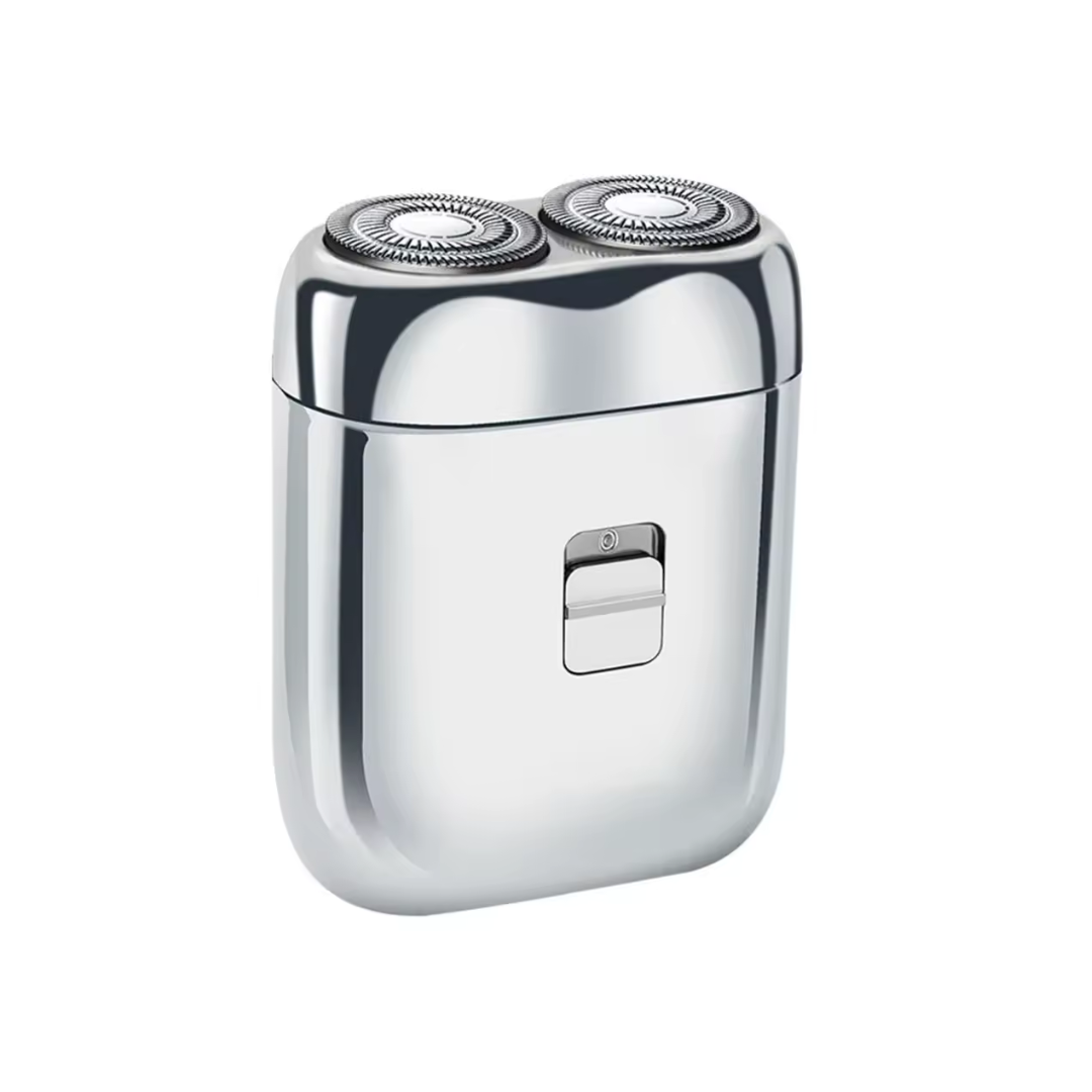 Aparador de barba elétrico portátil para homem com cabeça flutuante dupla e recarregável à prova de água