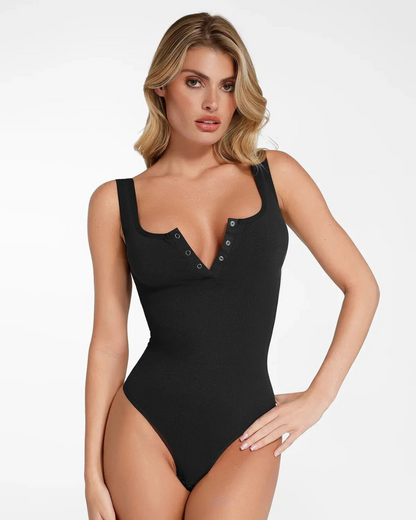 Body Modelador Feminino sem Mangas com Decote e Tecido sem Costuras (OFERTA 2X1)