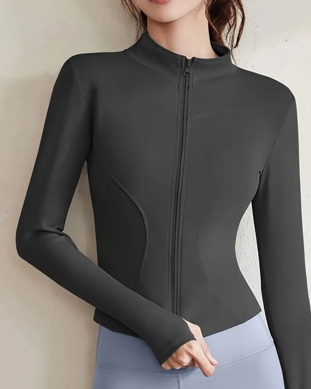 Casaco Desportivo com Fecho de Correr de Alta Elasticidade