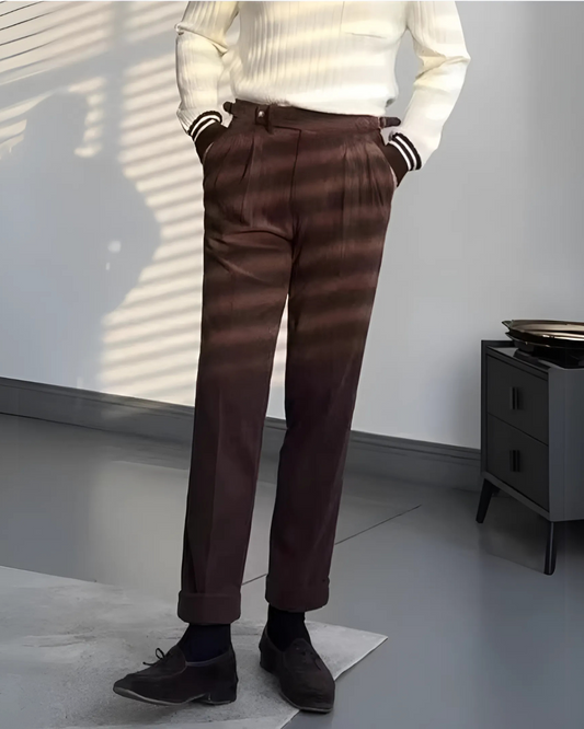 Calças de Bombazina com Cintura Ajustável para Homem