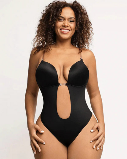 Body Decotado com Copas Push-Up e Fecho Frontal Invisível