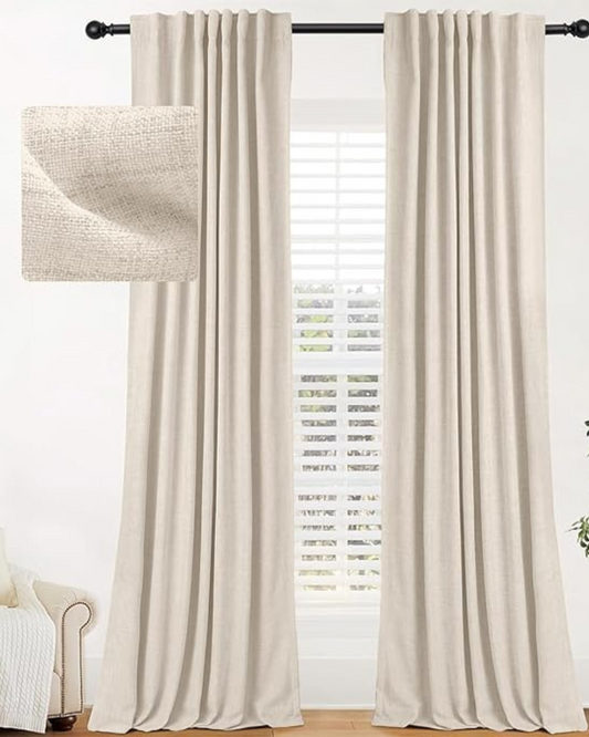 Cortina Dupla de Camada com Bloqueio de Luz (Dimensões 213 cm de comprimento x 132 cm de largura)