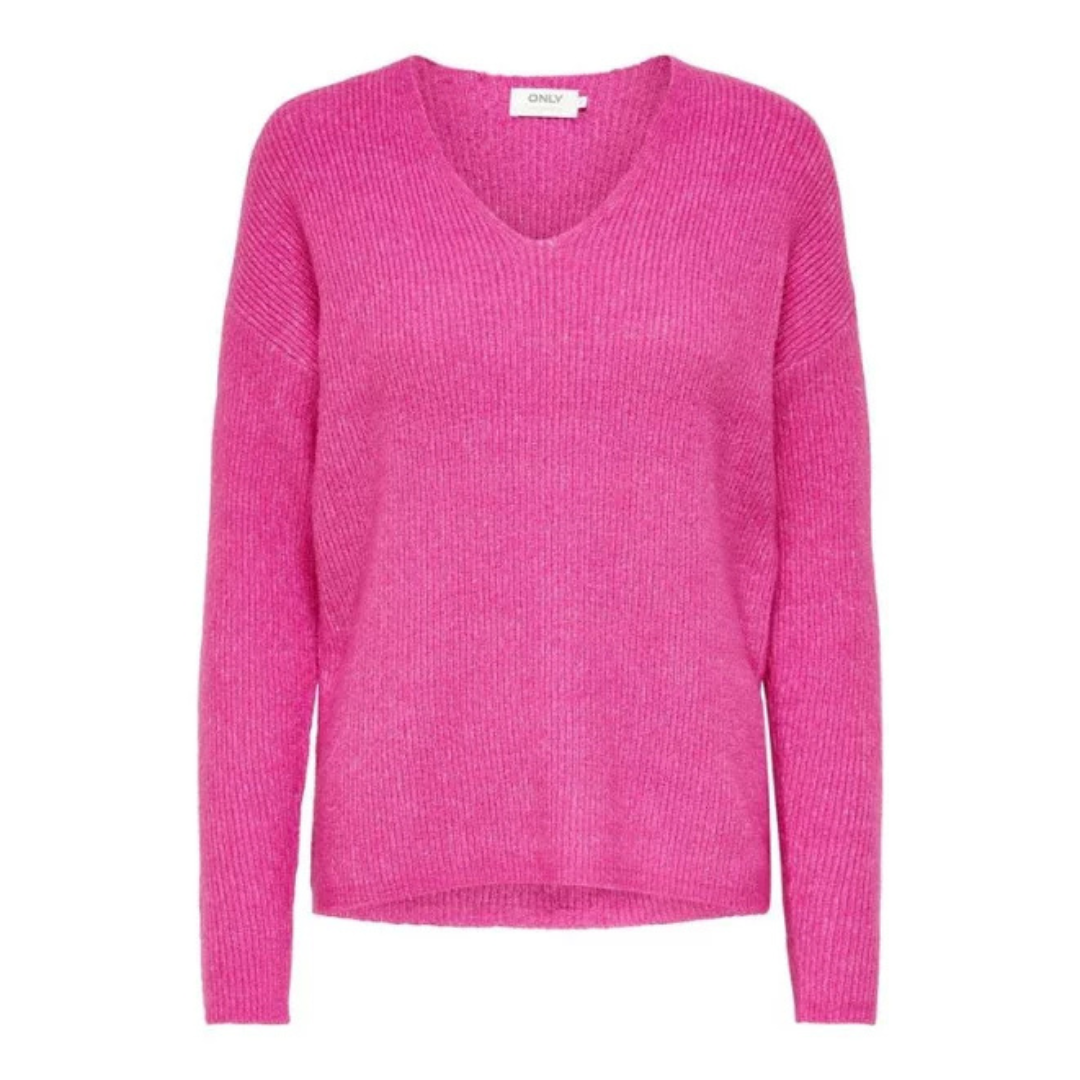 Jersey de Gola em V para Mulher