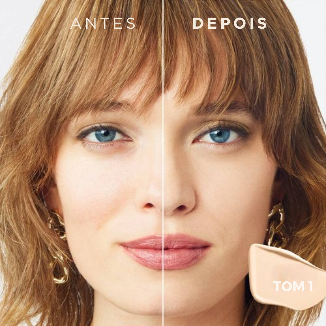 Base de maquilhagem que cuida da sua pele e dura 48 horas sem manchar (EM PROMOÇÃO 2X1)