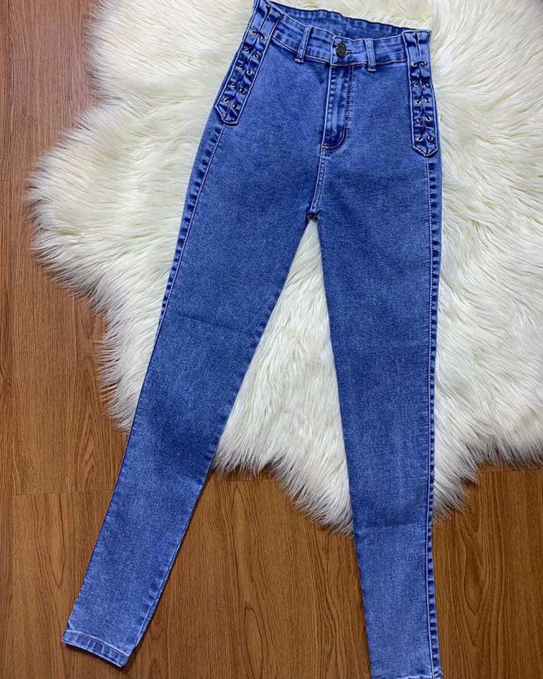 Calças elásticas sem fecho para senhora