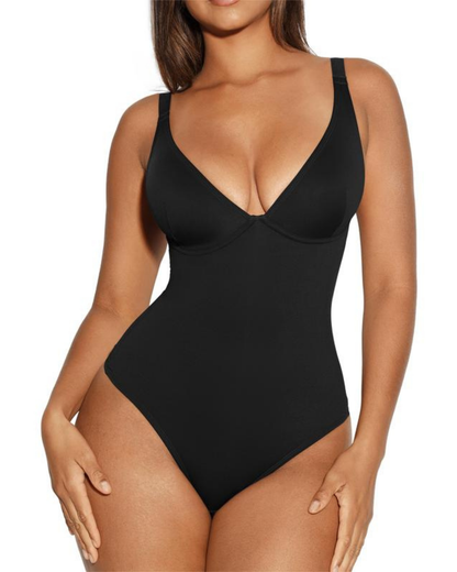 Body Tanga com Decote em V e Controlo da Barriga para Mulher