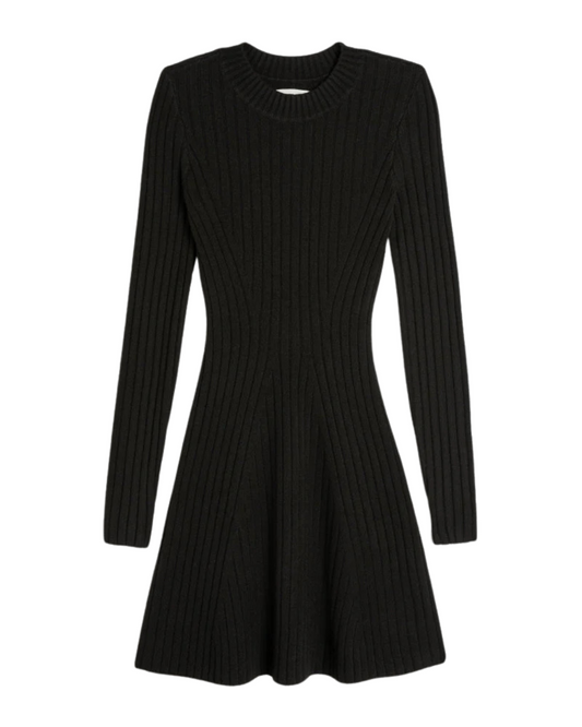 Vestido Tipo Suéter de Manga Longa com Gola Redonda para Mulheres