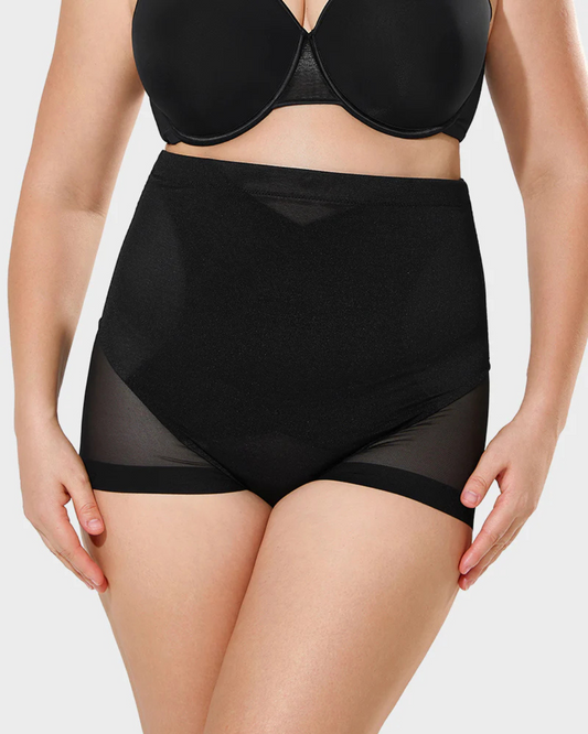 Calcinha Modeladora de Cintura Alta em Malha com Controlo da Barriga e Elevação das Nádegas (OFERTA 2X1)