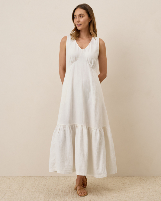 Vestido de linho solto para mulher