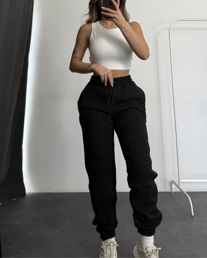 Calças desportivas para mulher com ajuste elástico