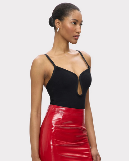 Body Sem Mangas com Decote em Forma de Coração