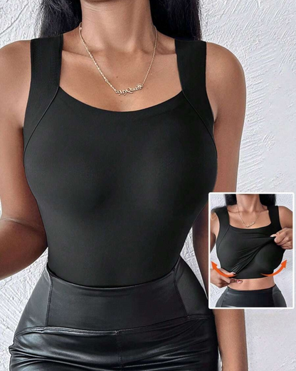 Camisola sem Mangas com Sutiã Incorporado e Decote Quadrado (OFERTA 2X1)