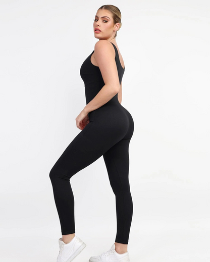 Body Adelgaçante para as Coxas com Decote Quadrado