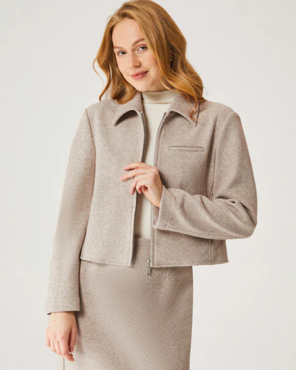 Casaco Curto com Fecho de Correr para Mulher