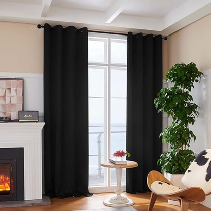 Cortinas Full Blackout com Isolamento Térmico, Conjunto de 2 Painéis de 213 cm de Comprimento x 137 cm de Largura