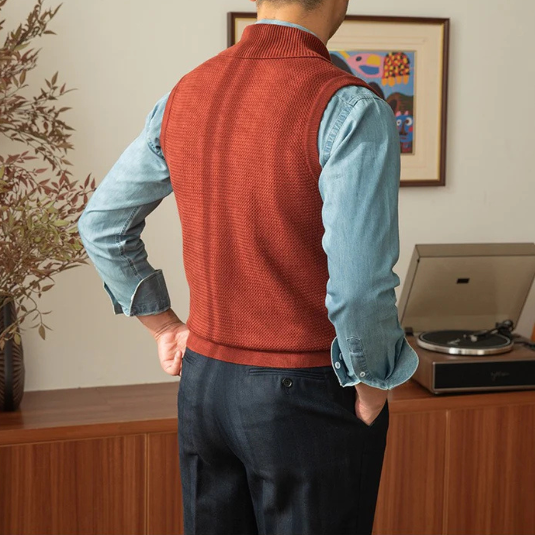 Casaco de Malha Elegante e de Ajuste Fino para Homem