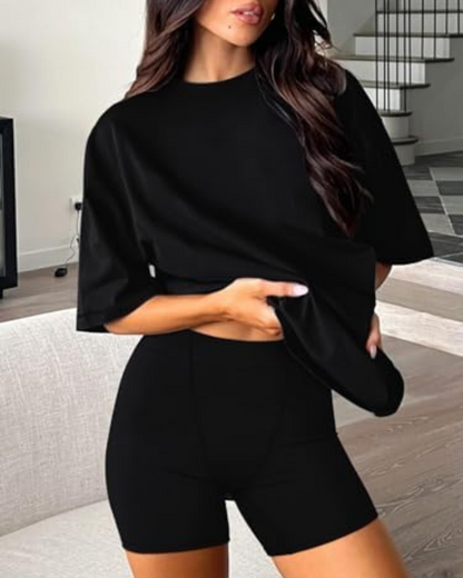 Conjunto Casual de Conforto Diário com Toque Minimalista