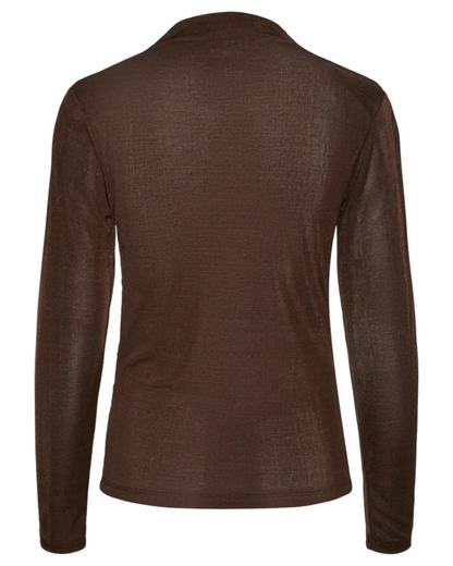 Blusa Elegante de Manga Comprida com Ombreiras