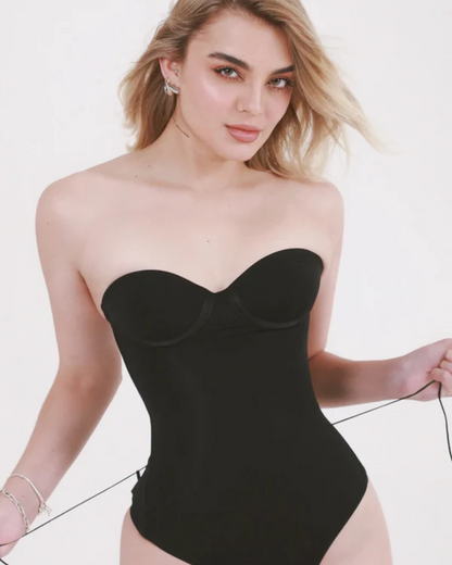 Cinta tanga sem costuras com cordões nas costas, estilo espartilho para mulher