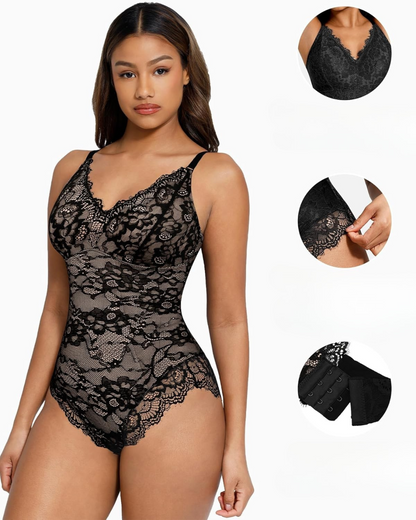 Body de Renda que Realça a Figura, com Efeito Modelador e Design Elegante