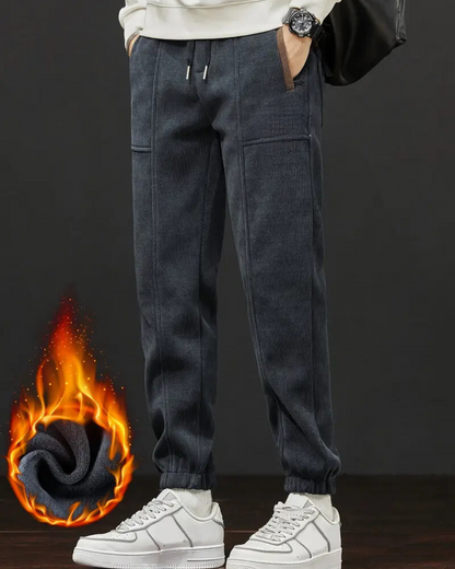 Calças Jogger Casuais para Homem com Forro Polar