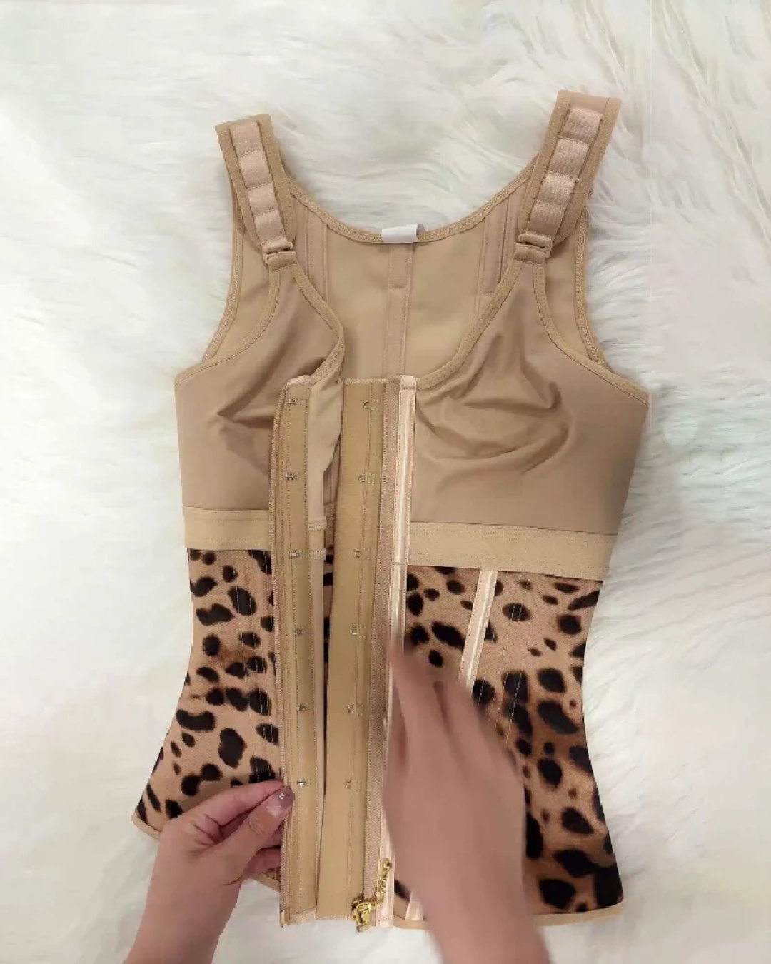 Espartilho de Látex Desossado com Fecho de Correr Colete com Sutiã para Mulher