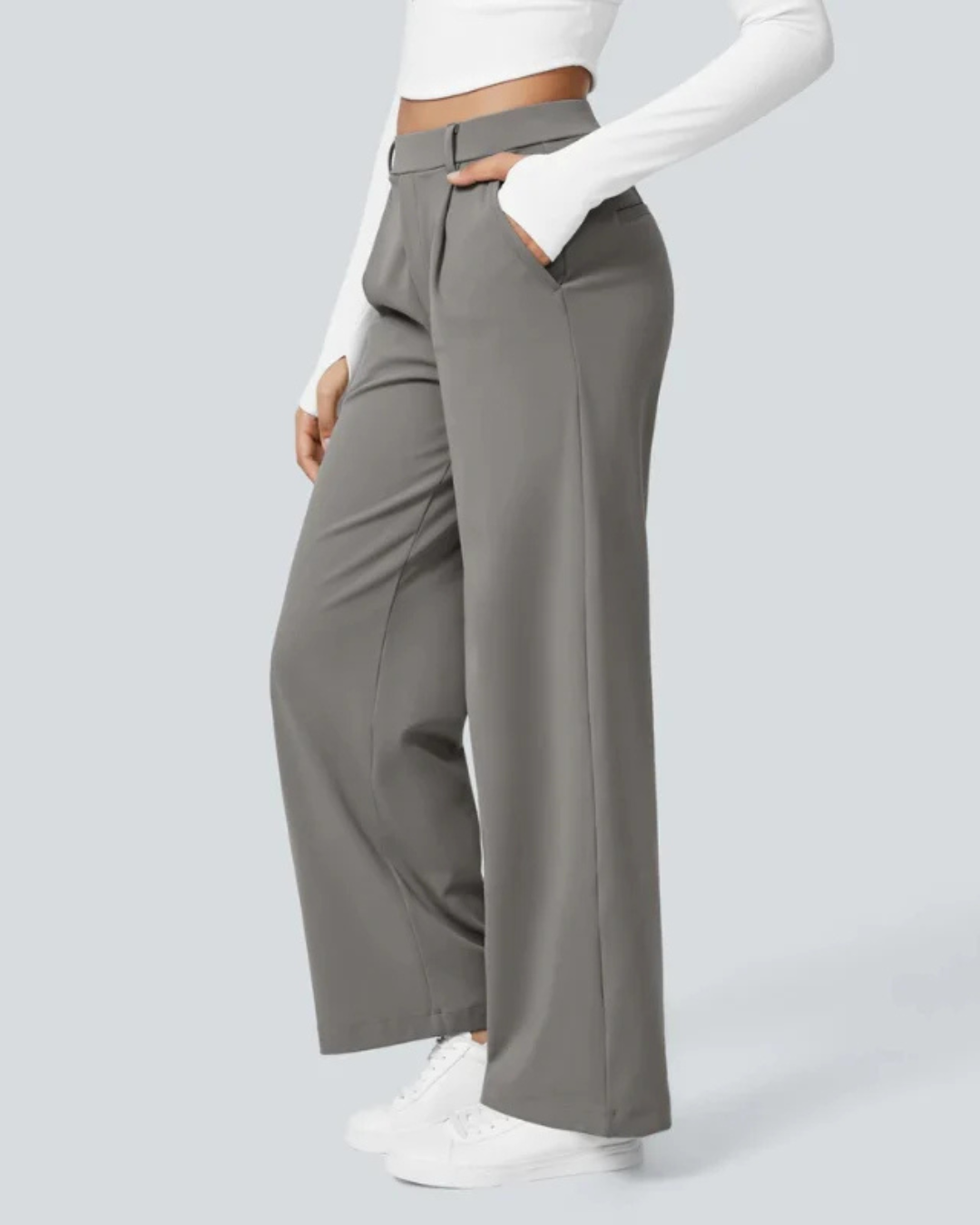 Pantalones casuales para mujer de corte recto