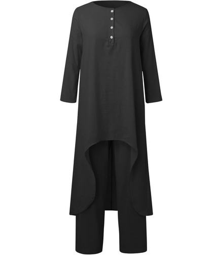 Conjunto Casual de Linho Para Mulher Estilo Natural