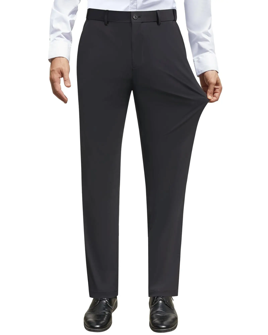 Calças de Gala Elásticas para Homem com Cintura Expansível e Frente Plana