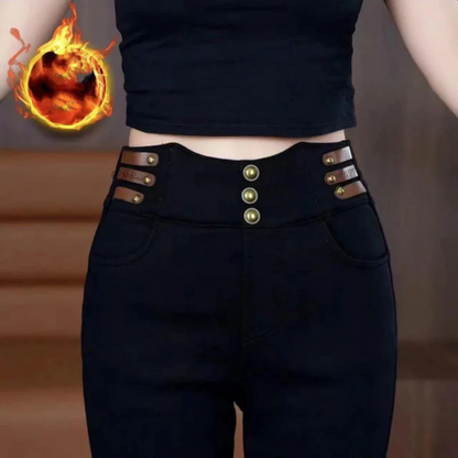 Calças Largas de Cintura Alta com Forro Polar para Mulher (EM PROMOÇÃO 2X1)