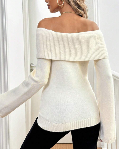 Camisola de Manga Comprida com Ombros Descobertos