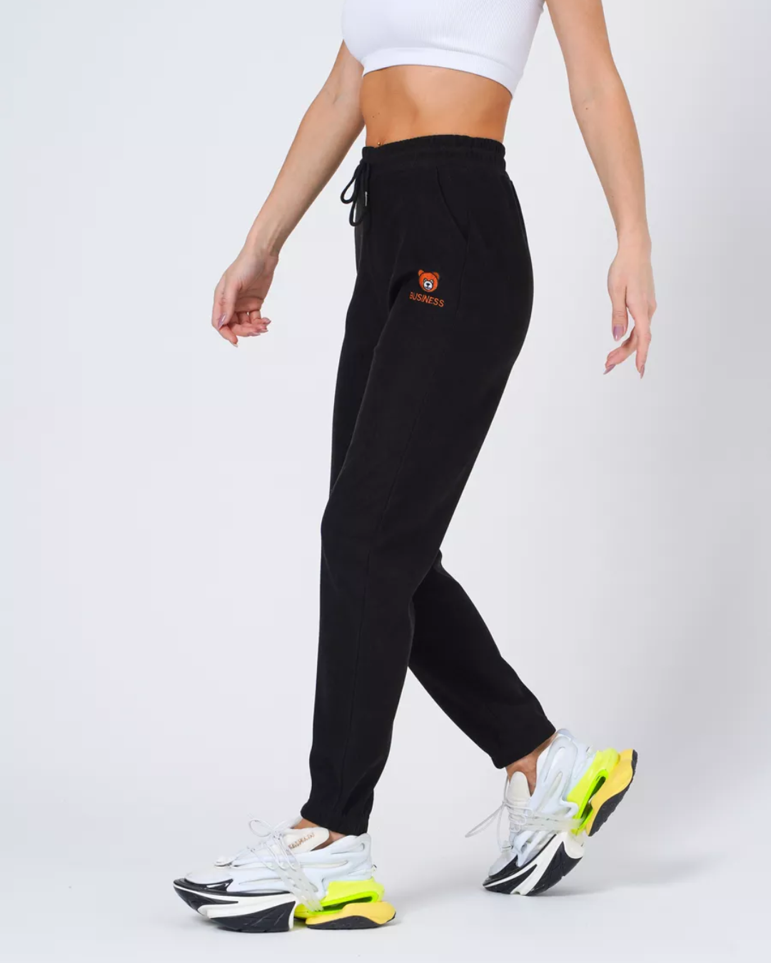 Calças Jogger de Bombazina com Cintura Elástica e Forro Polar para Mulher