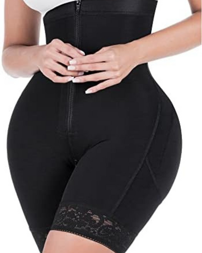 Faixa de compressão com decote aberto e ajuste com fecho