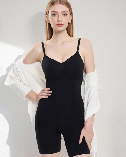 Body Modelador com Controlo da Barriga, Tanga sem Costuras e Efeito Adelgaçante nas Coxas