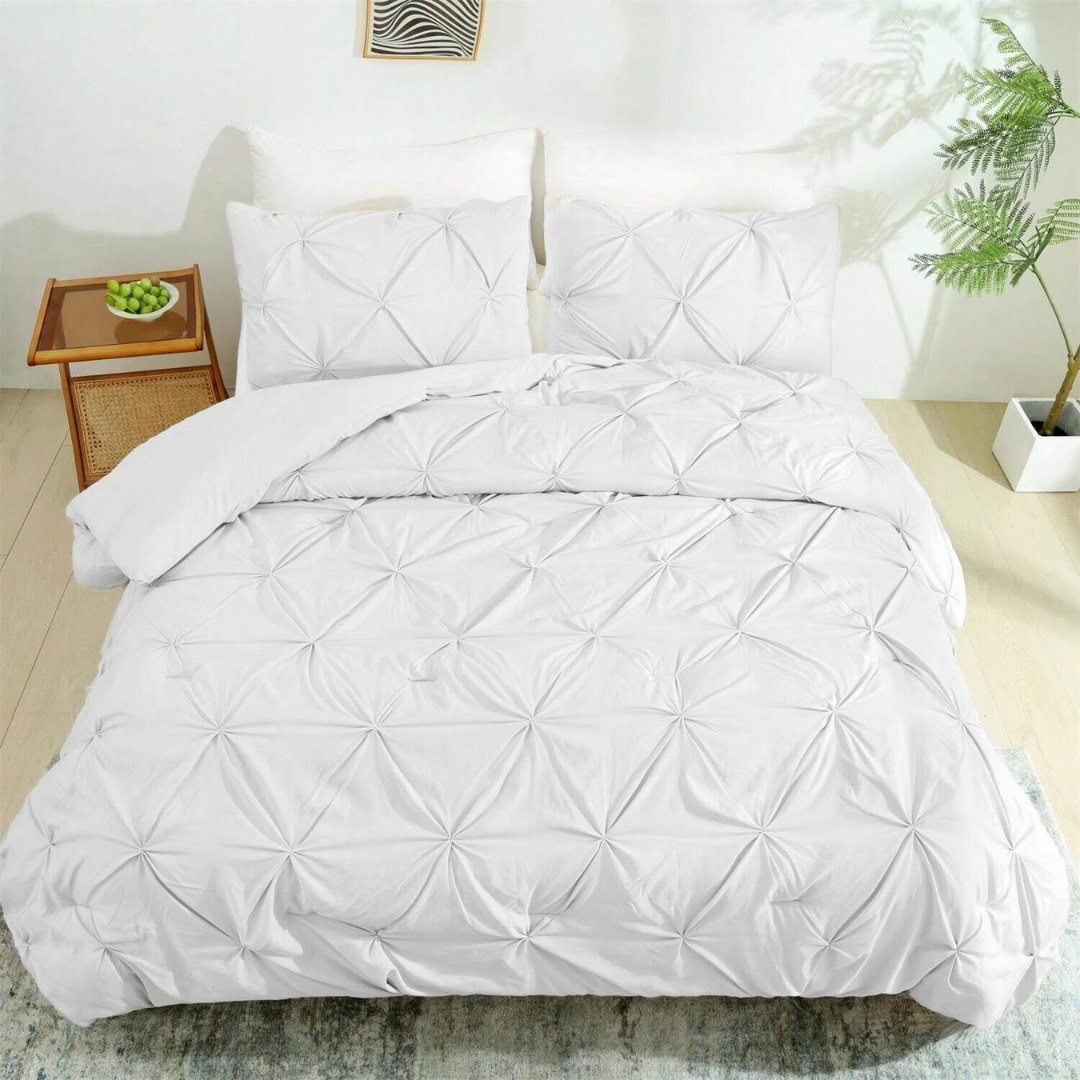 Conjunto Completo de Roupa de Cama Acolchoada com Design Texturado