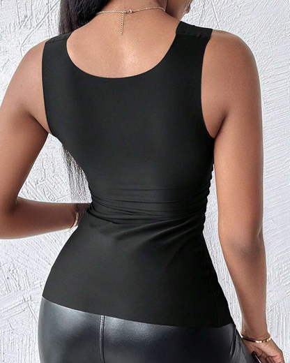 Camisola sem Mangas com Sutiã Incorporado e Decote Quadrado (OFERTA 2X1)