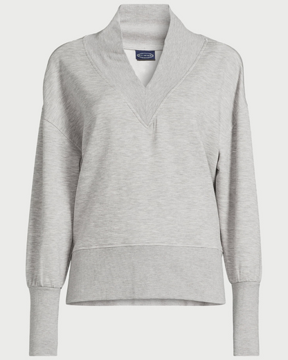 Conjunto de Duas Peças com Gola em V e Calças para Mulher