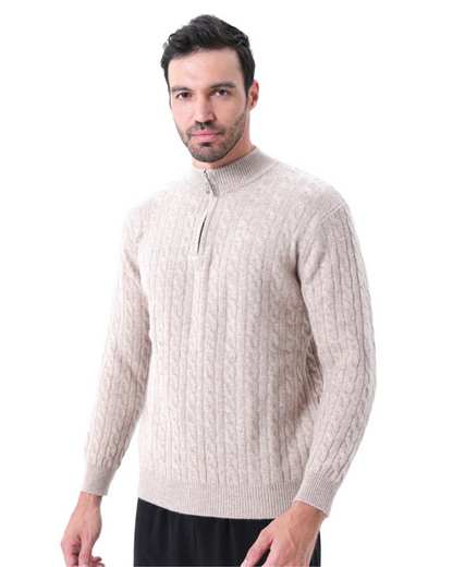 Camisola de Malha com Meio Fecho para Homem