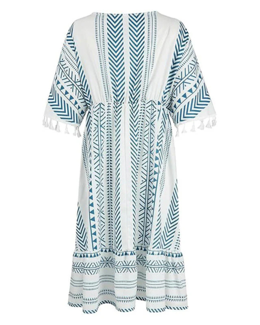 Vestido Elegante com Renda e Estampado