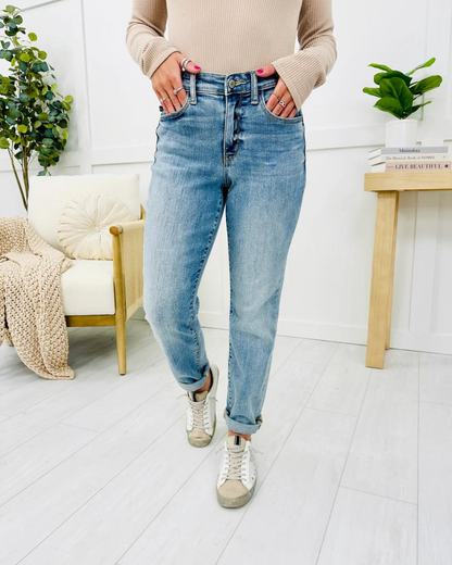 Calças de ganga de cintura média