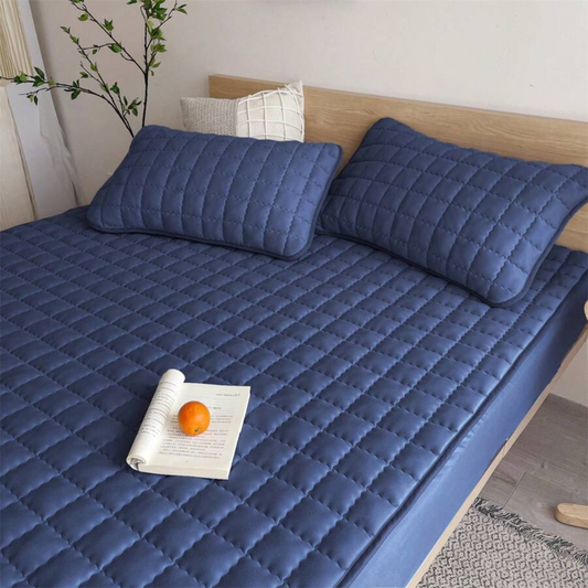 Lençol de Cama em Algodão Lavado com Motivos Geométricos de 1 Peça