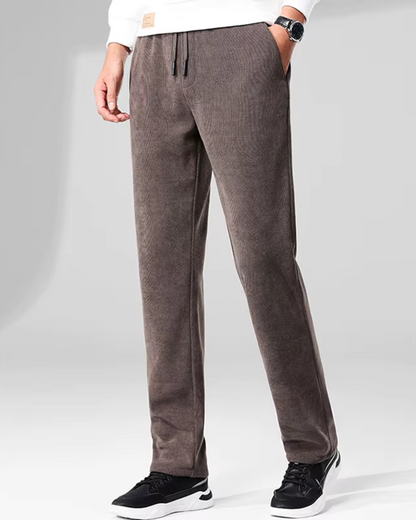 Calças Casuais de Veludo para Homem com Cintura Elástica