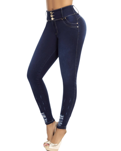 Calças com corte push-up que levantam os glúteos