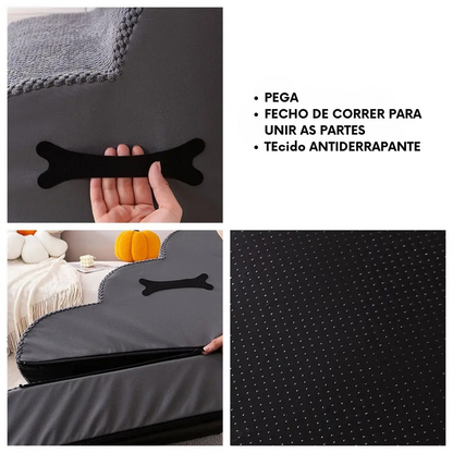 Escada ajustável com design suave e antiderrapante para animais de estimação