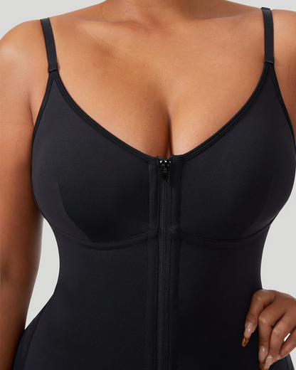 Body Modelador Cosido Body com Fecho de Correr de Cor Sólida